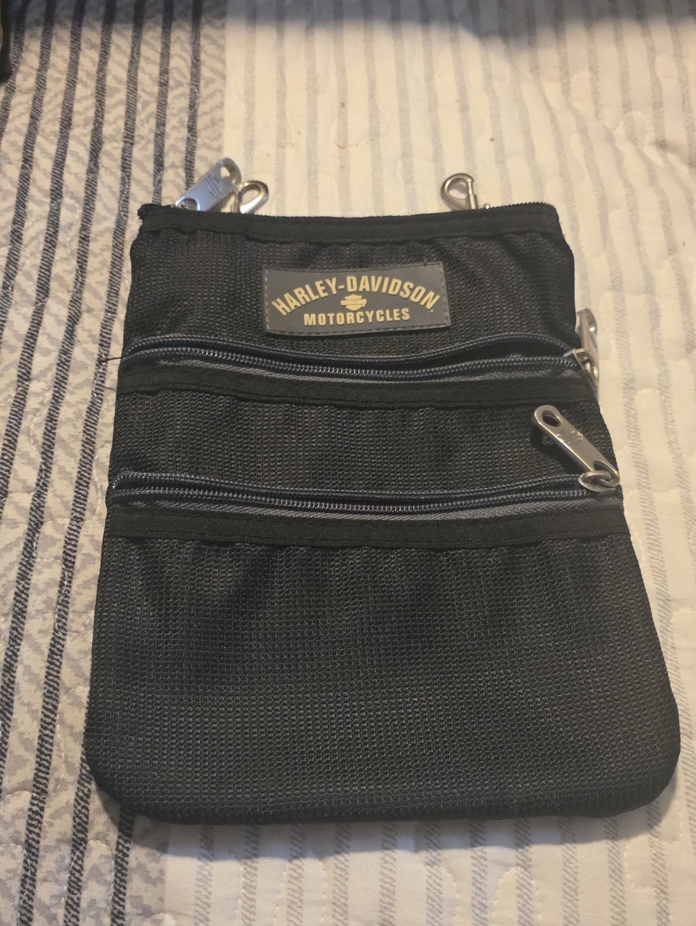 Harley-Davidson Black Men’s Multi-Zip Travel Pouch